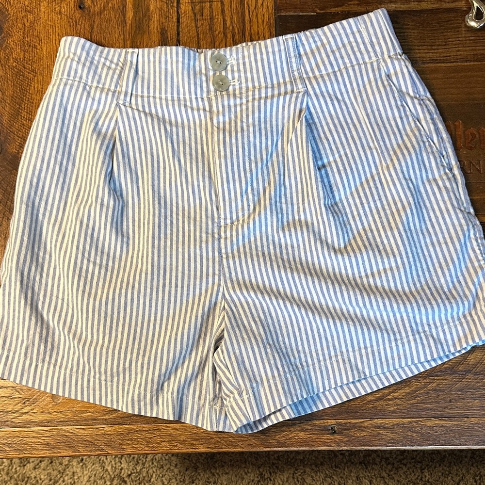 LC Lauren Conrad Striped High-Waist Shorts